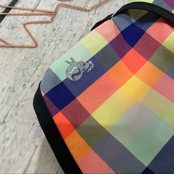 Lululemon 6 seawheeze 2013 speed shorts wee wheezy entry plaid check blue orange - Picture 4 of 8